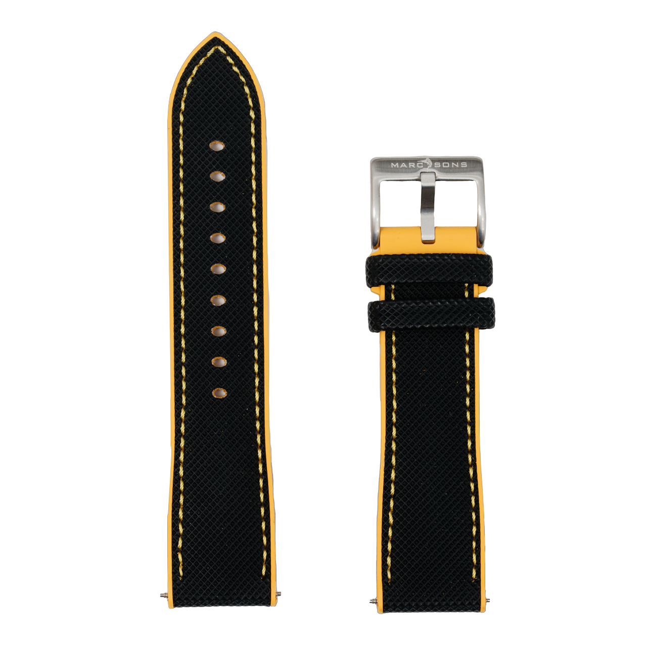 Yellow 20 Mm Kautschukband Prodiver Color Orange Rubber Strap Black