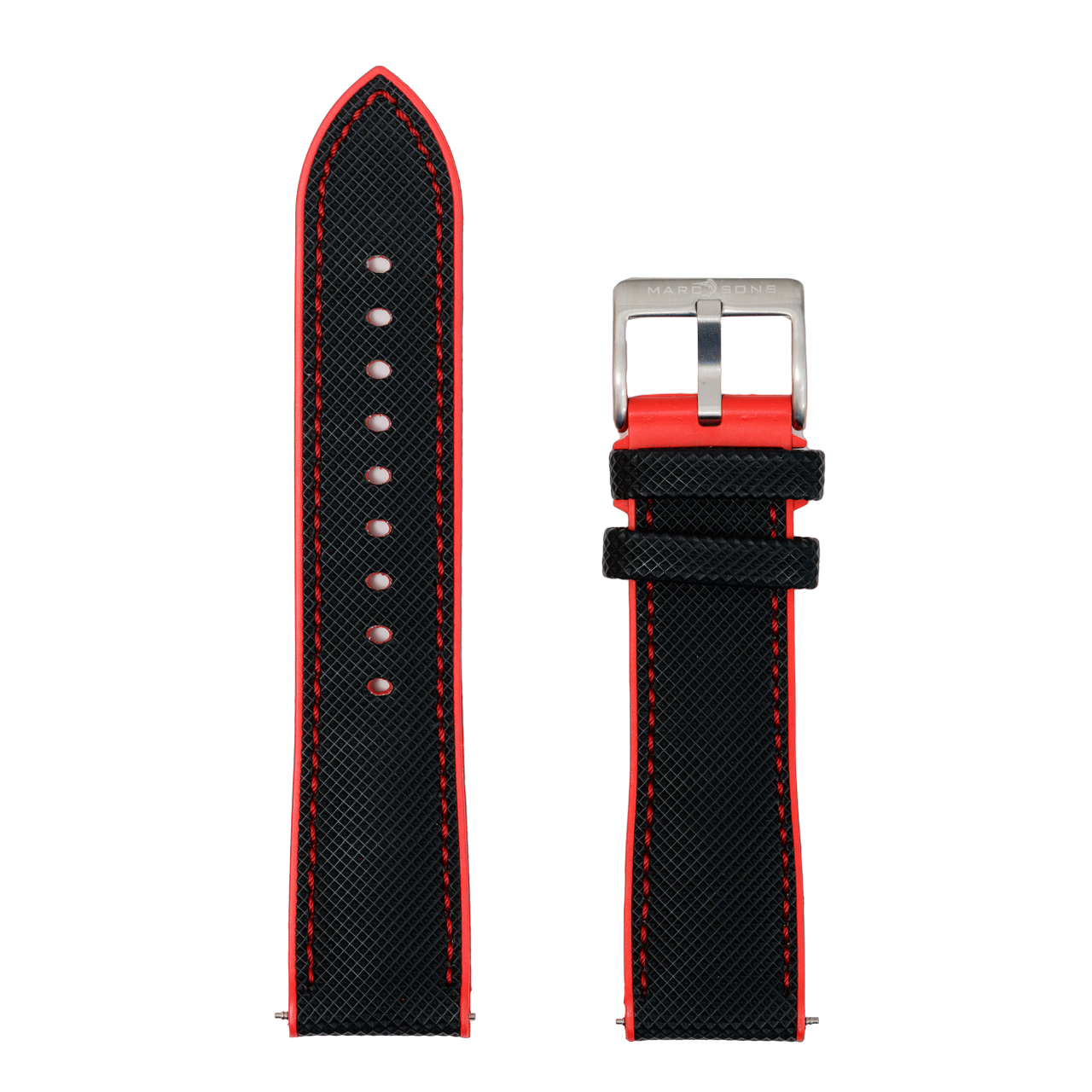 FKM rubber strap black red