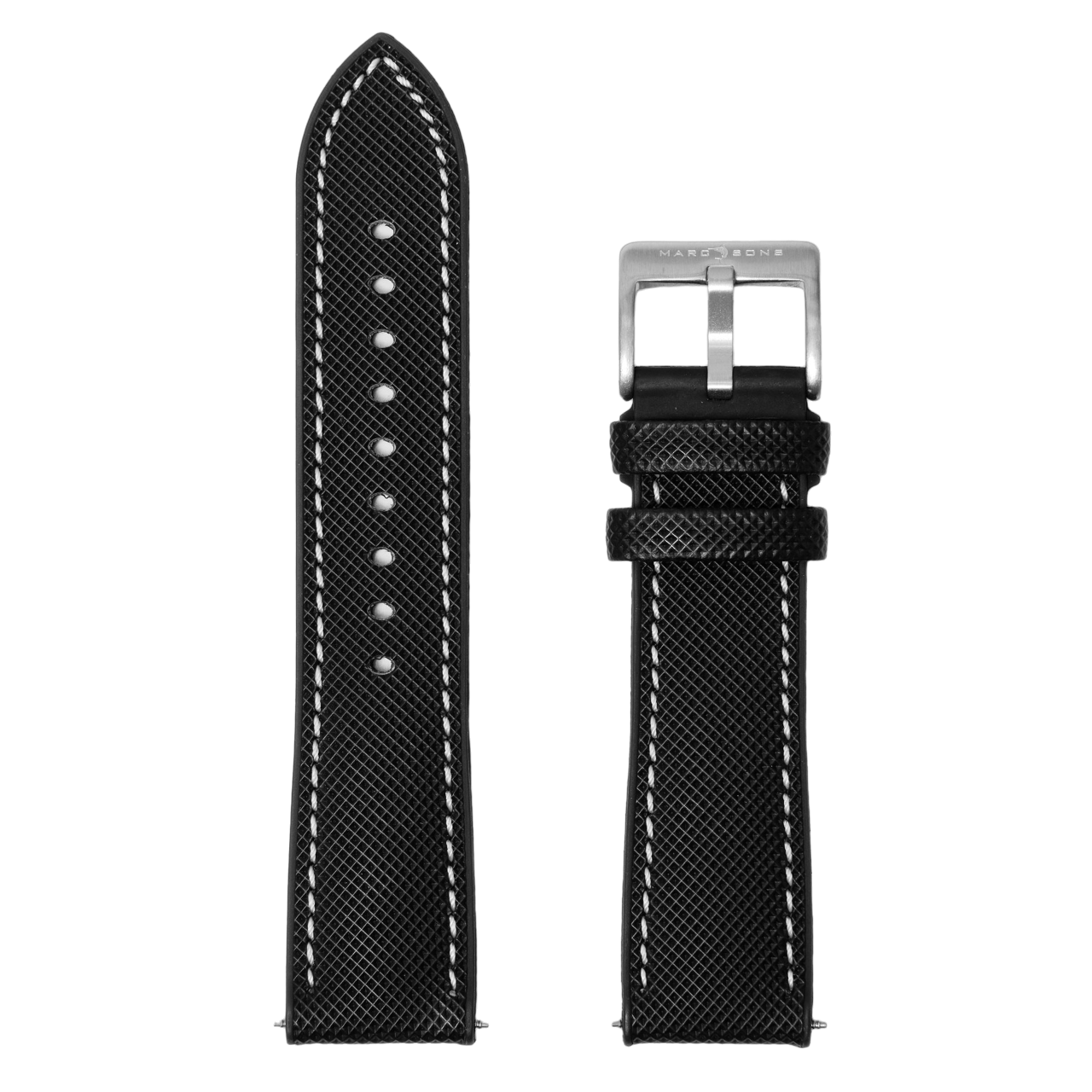 FKM rubber strap black 22.0 mm
