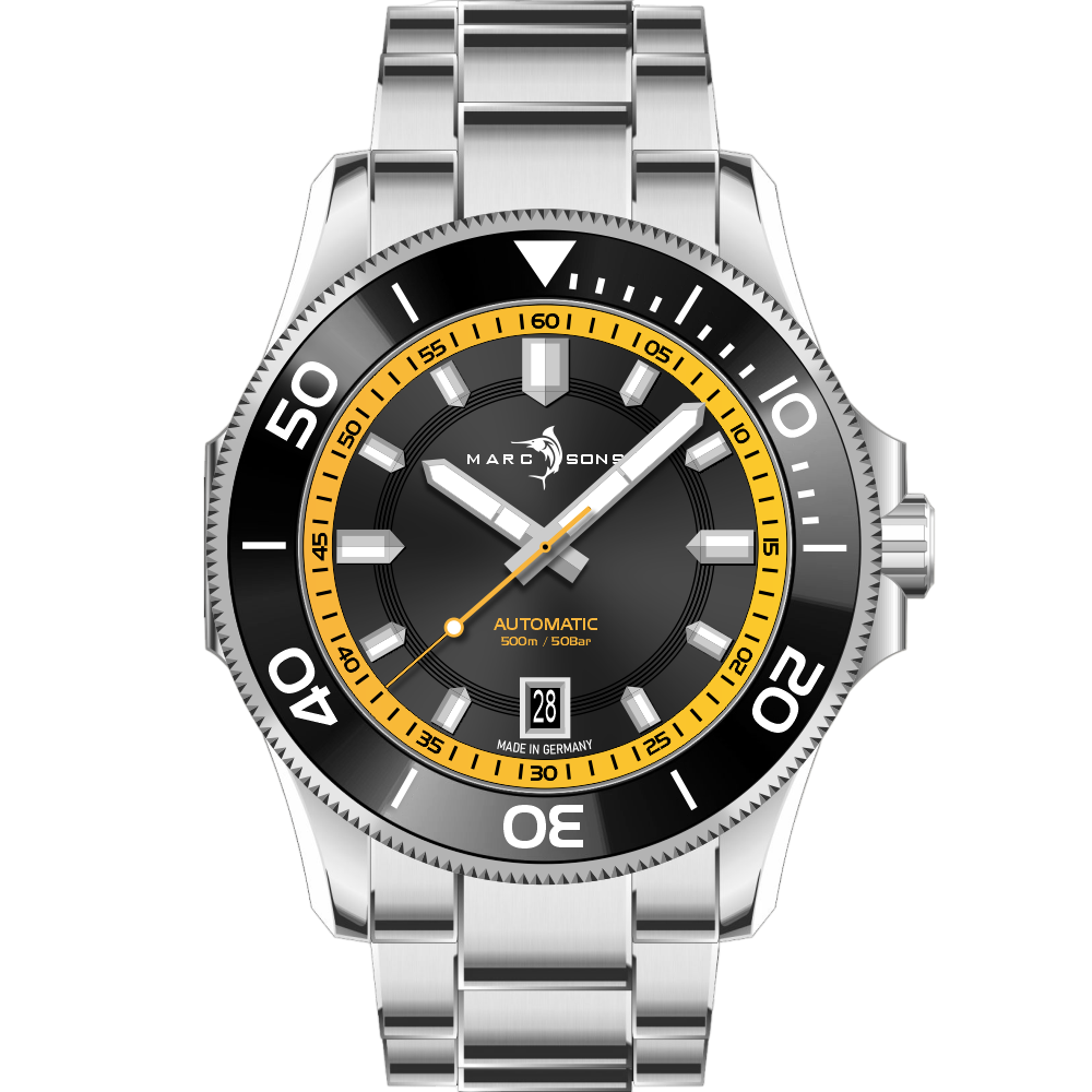 Classic Diver Yellow Black - 42,5 mm